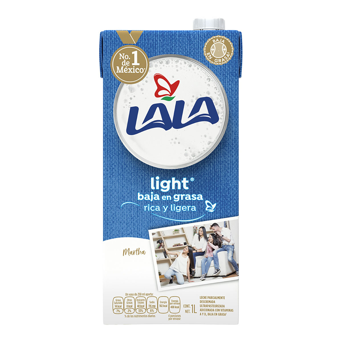 Leche Lala Light en canasta en casa