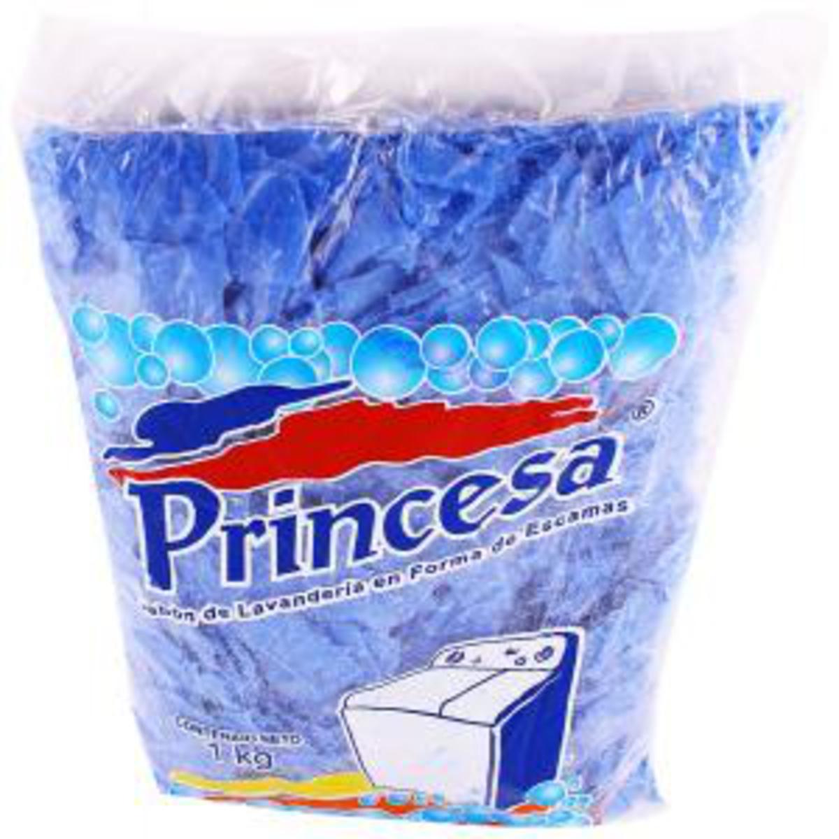 Jabon Princesa Escamas Azul en canasta en casa