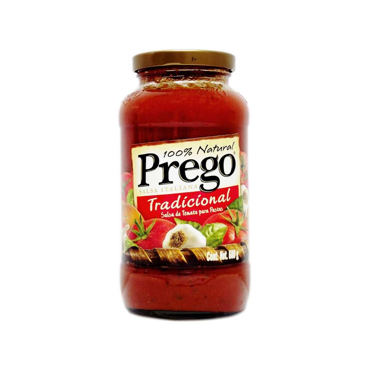 Salsa de tomate Prego en canasta en casa