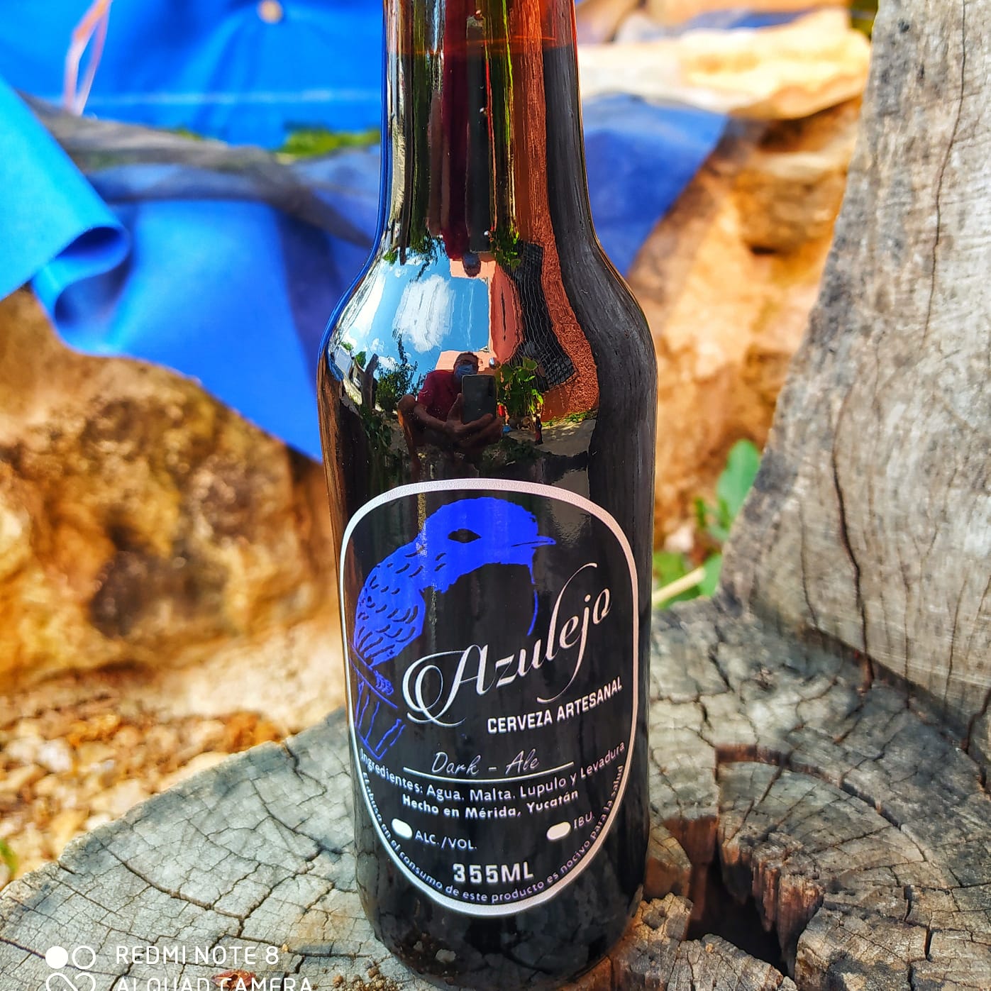 Azulejo Cerveza Artesanal en canasta en casa